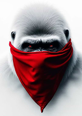 Gorilla with Red Bandana