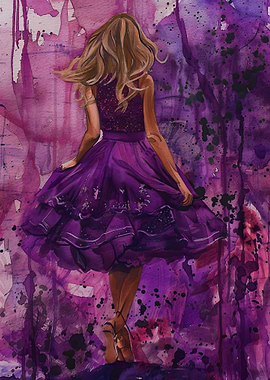 Purple Watercolor Dress