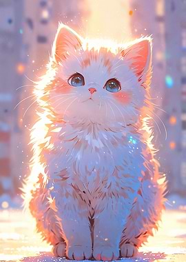 Cute Kitten in Sunlight