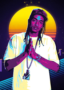nipsey hussle Rapper in Retro Style
