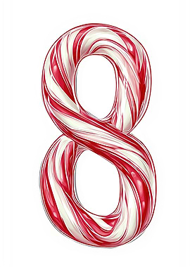 Advent Calendar Candy Cane Number 8 Eight