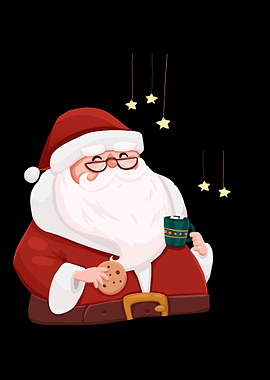 Santa Claus with Cookie and Drink