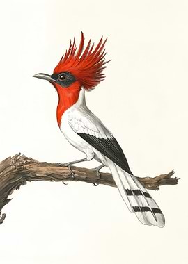 Red-Crested Bird Illustration