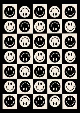 Checkerboard Smiley Faces