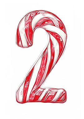 Advent Calendar Candy Cane Number 2 two