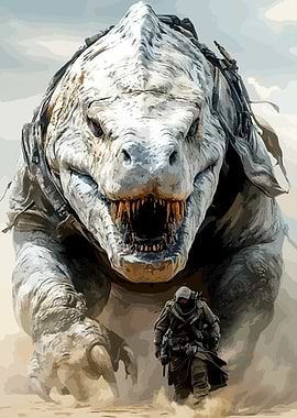 Dinosaur and Soldier