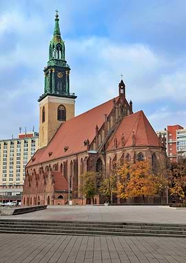 Berlin Church with Green Spire