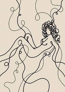 Line Art Woman