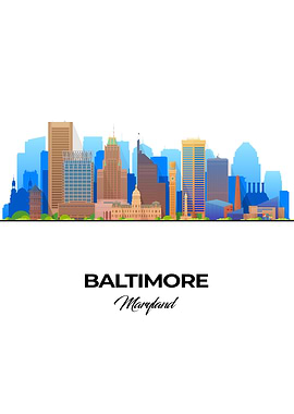Baltimore Skyline Illustration
