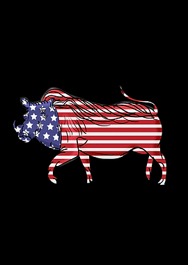 Warthog Lover USA Flag 4th Of July Warthog