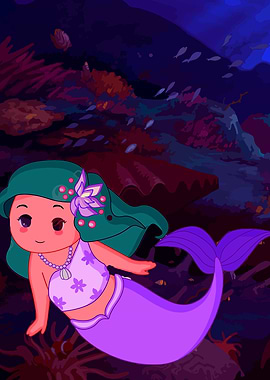 Mermaid in Underwater Cave