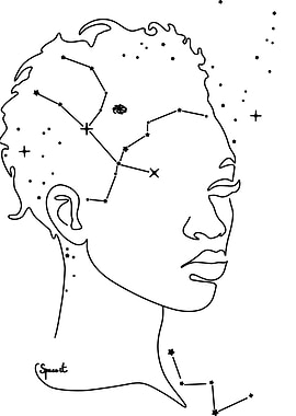 Andromeda Constellation Face Line Art