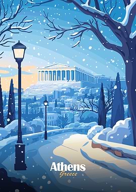 Snowy Athens