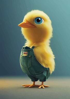 Cute Chick in Overalls