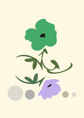 Green Blossom on Cream