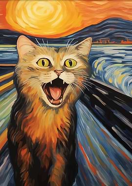Cat Scream Painting