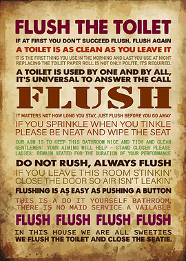Flush the Toilet Poster