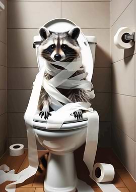 Raccoon Toilet Trouble