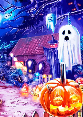 Halloween Night Scene