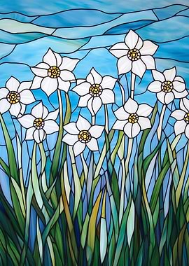 Stained Glass Daffodils