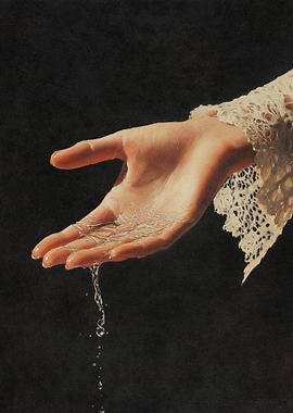 Water Dropping from Hand
