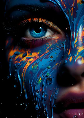 Abstract Eye with Paint