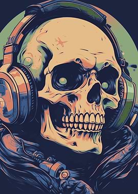 Skull with Headphones