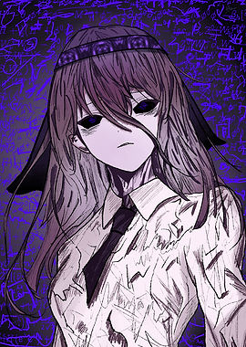 Anime Girl with Purple Eyes