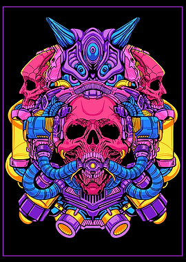 Cyberpunk Skull Art