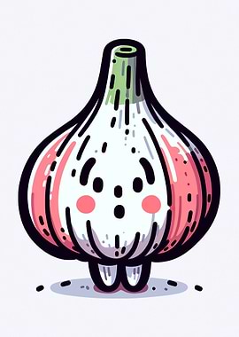 Cute Surprised Garlic
