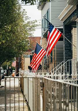 American Flags on Houses New Jersey