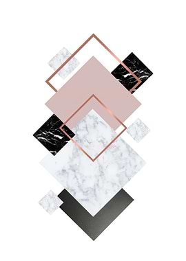 Geometric Marble Art Print