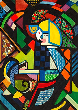 Abstract Cubist Portrait