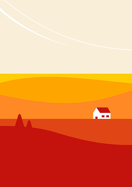 Minimalist Sunset Landscape
