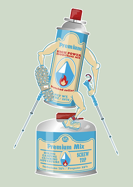 Camping Fuel Can Cartoon