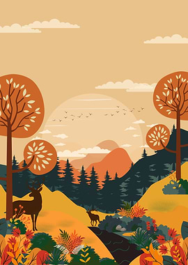 Autumn Forest Landscape