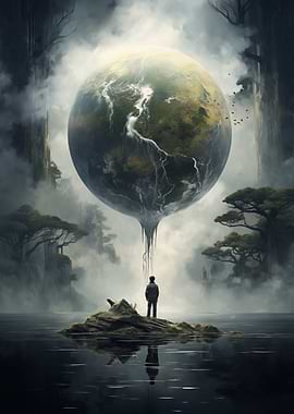 Man Gazing at Floating World