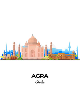 Agra Skyline Illustration