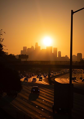 Los Angeles Sunset with Freeway
