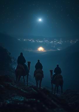 Three Wise Men overlooking Bethlehem