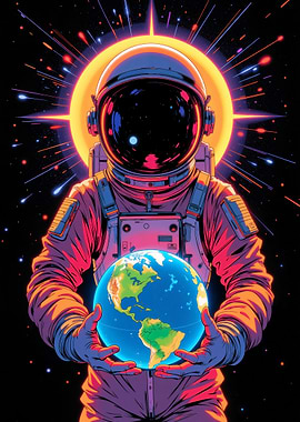 Astronaut Holding Earth