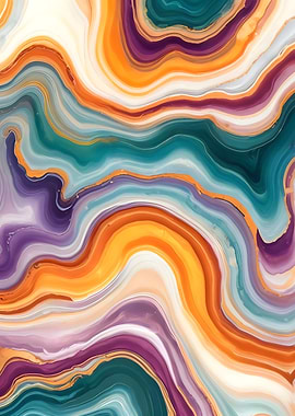 Purple, Teal &amp; Gold Agate