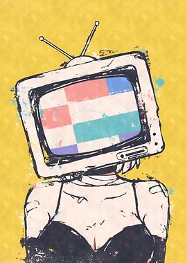 Abstract TV Head Woman