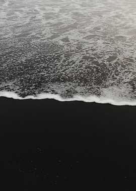 Black sand beach waves