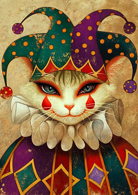 Jester Cat Portrait