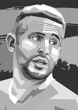 Man's Face in Geometric Style