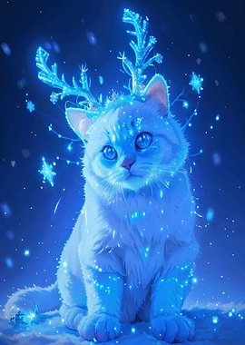 Magical Blue Cat Snow