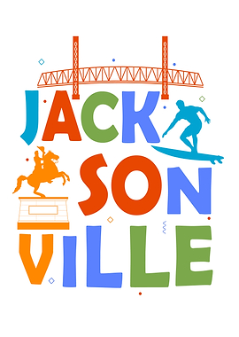 Jacksonville Souvenir Surfing Florida Skyline Jacksonville