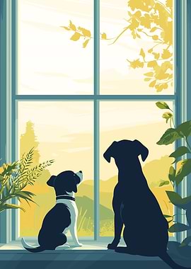 Dogs by the Window