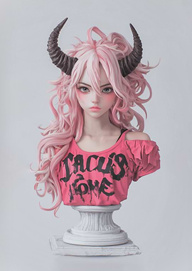 Pink Demon Girl Bust